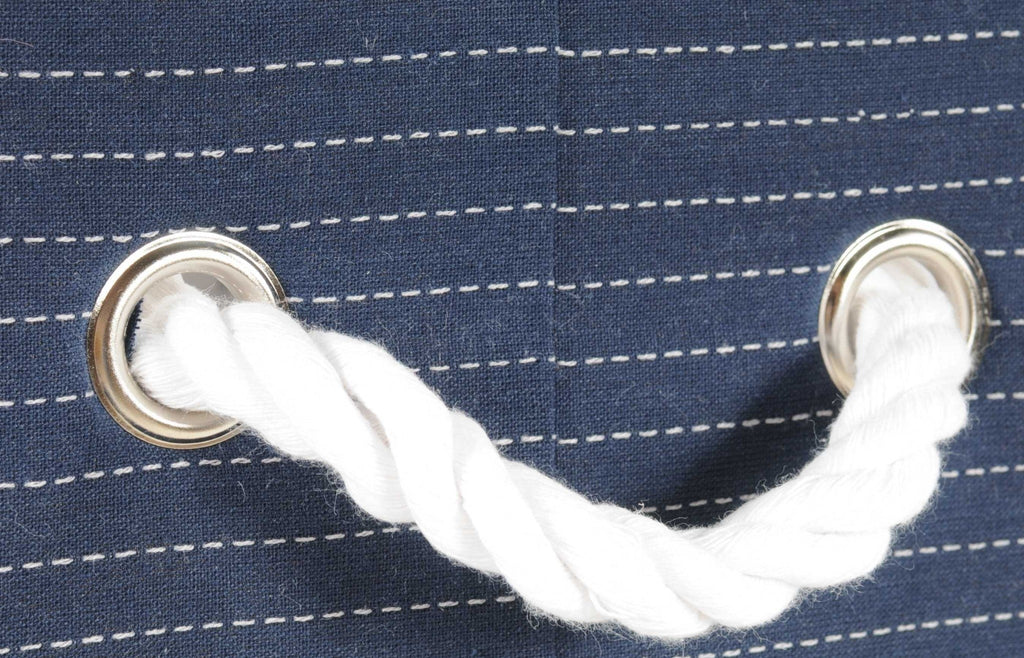 13.5inches x 17inches x 22.5inches Blue Fabric Basket With Bow