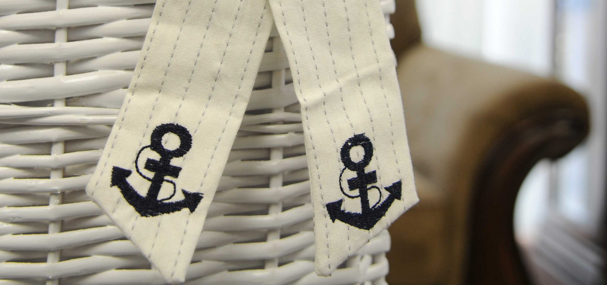 14inches x 17.5inches x 19.5inches WhiteBlueRectangularWillow Basket