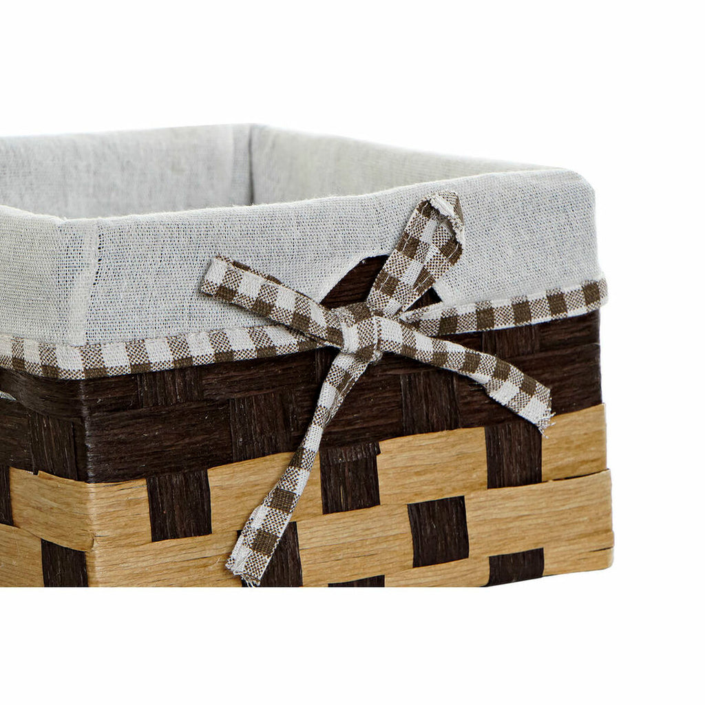 Basket set DKD Home Decor 8424001836833 Baths Natural White Dark brown