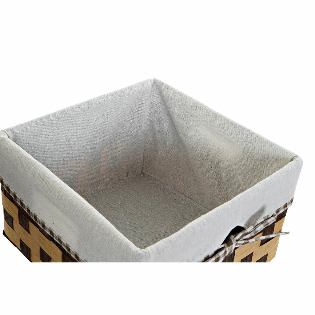 Basket set DKD Home Decor 8424001836833 Baths Natural White Dark brown