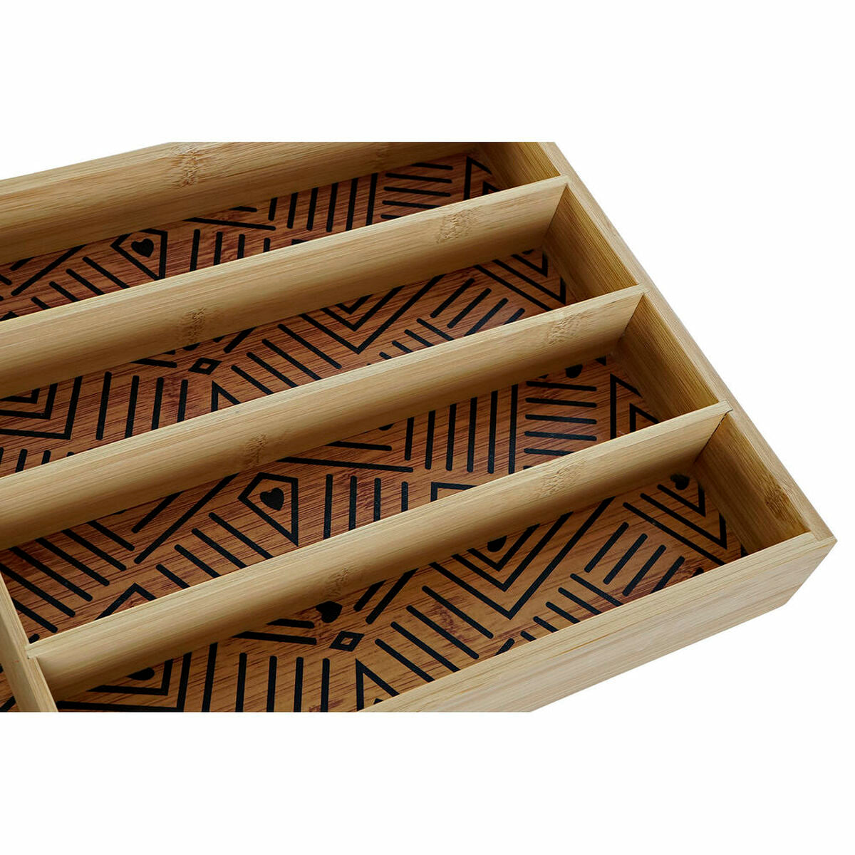 Multi-purpose basket DKD Home Decor Black Natural Bamboo 25,5 x 35,5 x