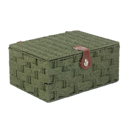 Twisted Green Paper Storage Basket