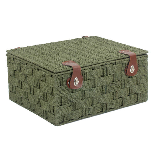 Twisted Green Paper Storage Basket