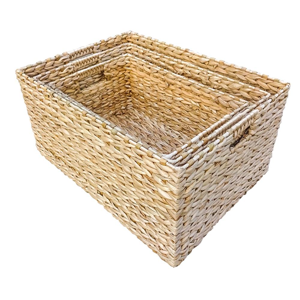 Rectangular Water Hyacinth Storage Baskets
