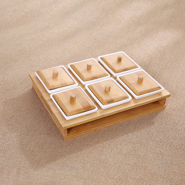 Bamboo Condiment Storage Boxes