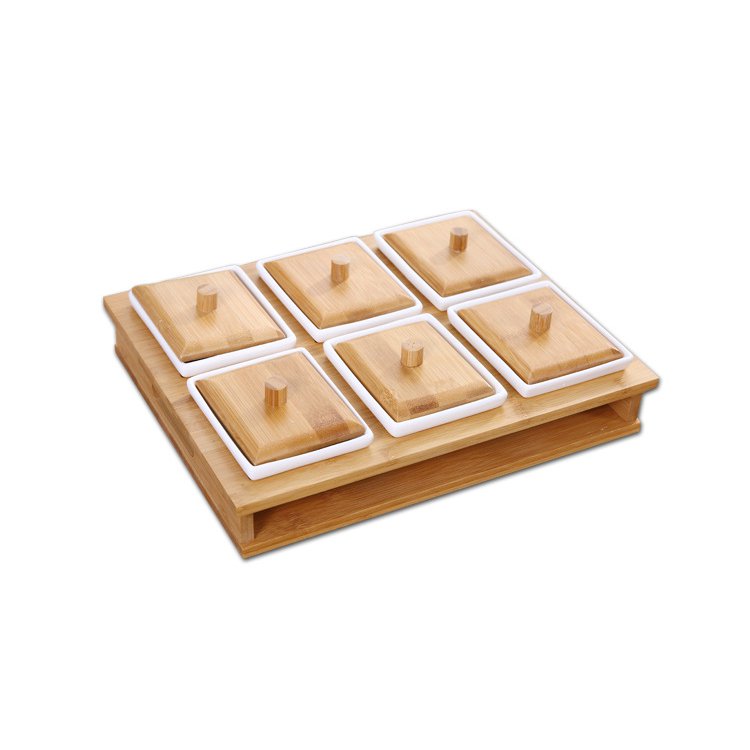 Bamboo Condiment Storage Boxes
